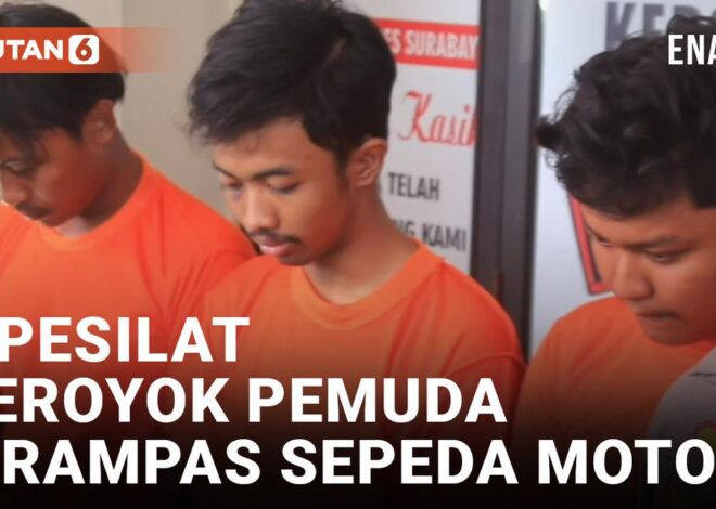 VIDEO: Keji! 3 Pesilat Remaja di Surabaya Keroyok Pemuda dan Rampas Sepeda Motor