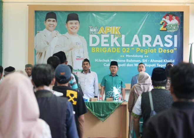 Pilkada Kabupaten Tegal, Ratusan Anggota Brigade 02 ‘Pegiat Desa’ Deklarasi Dukung Ischak-Kholid