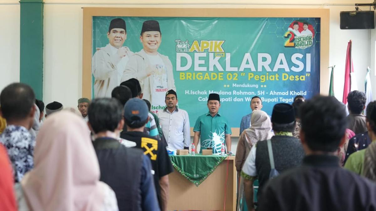 Pilkada Kabupaten Tegal, Ratusan Anggota Brigade 02 ‘Pegiat Desa’ Deklarasi Dukung Ischak-Kholid