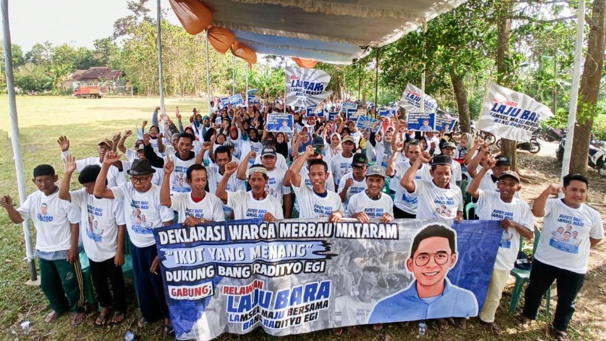 Ratusan Warga Merbau Mataram Gabung Laju Bara untuk Menangkan Radityo Egi Jadi Bupati Lamsel