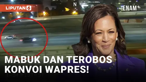 VIDEO: Nyaris! Pengemudi Mobil Terobos Konvoi Kamala Harris