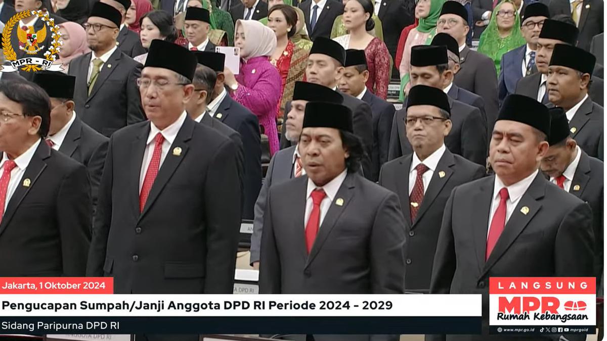 152 Anggota DPD Periode 2024-2029 Resmi Dilantik