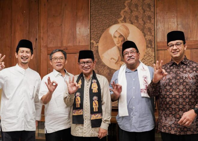 Pramono-Rano dan Anies Baswedan Kumpul Bareng Ulama dan Habib, Berpose Tiga Jari